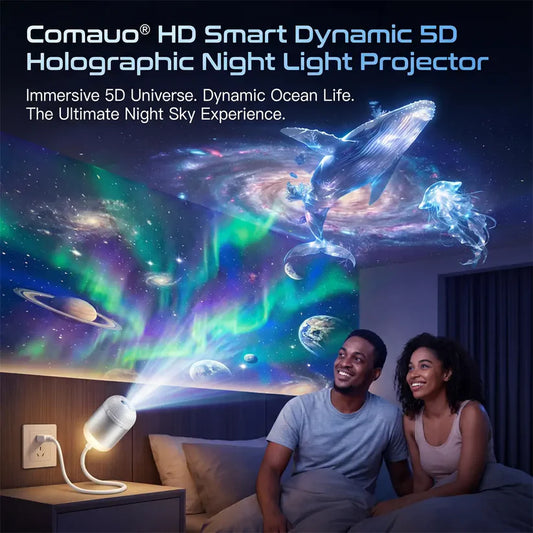 5D Smart Dynamic Holographic Night Light Projector