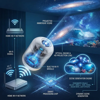 5D Smart Dynamic Holographic Night Light Projector